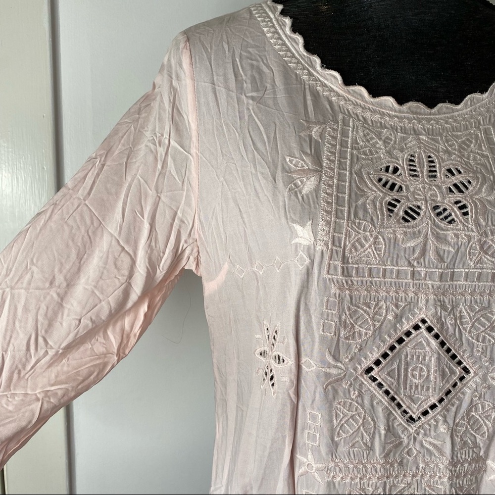 Solitaire Light Pink Embroidered Tunic - Picture 4 of 12